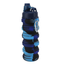 Silikon Sportflasche faltbar 500ml Blau