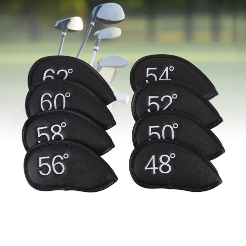 8 Stück Golf Keileisen-Hüllen PU Klettverschluss