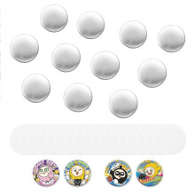 Kit de Recargas para Máquina de Insignias-Duoku-200 Piezas, Insignias de Pin 32 mm, Carcasas y Espaldas de Metal, Películas Mylar Transparentes