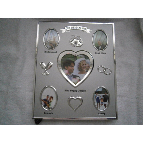 'Our Wedding Day' Silver Plated 5 Picture Multi Photo Frame 1