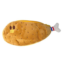 Creatives Novelty Funny Face Simulation Food Fruit Chicken Leg Character Soft Stuffed Clothes Pencil Box B