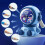 Astronaut Cartoon Pencil Sharpener, with Crank and Container, Adjustable for Childrens Office Classroom Adjustable 2
