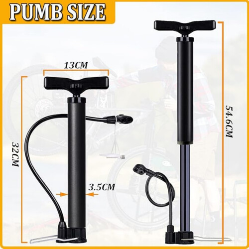 Pompă de bicicletă mini pompă de podea pentru anvelope de bicicletă Presta Schrader pompă de umflat anvelope de bicicletă 120 Psi cu ac 1