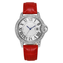(Red) Balloon Blue Ladies Quartz Watch With Mineral Glass Mirror Pin And Buckle