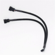 20X 1 to 2 Way Braided Cable Y Splitter 3/4 Pin PWM Male Connector Fan Computer PC Fan Extension Adapter Cable