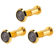 3X Visionneuse de Porte de SéCurité Escamotable à 200 DegréS 36-58 mm Judas Judas Spyhole + Couvercle, or