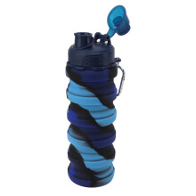 Tragbare Silikon-Flasche 500ml Blau faltbar