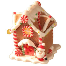 Christmas Theme LED Pendant Gingerbread Light House Soft Pottery Hanging Tree Home New Year Party Decoration B