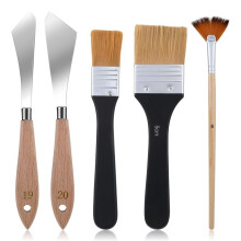 Painting Knife Set, Fan Paint Brushes Stainless Steel Artist Palette Knife for Canvas Acrylic Oil Painting Supplies