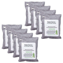 Activé Suppresseur D'Odeur de Sac de Charbon de Bambou 200G x 8, Sacs de Purification de L'Air pour la Maison