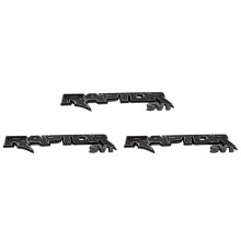 3X Voiture ArrièRe Tronc EmblèMes Raptor SVT EmblèMe 3D Logo Hayon Décalcomanie Remplacement Autocollants pour F150 2009-2014 (Noir + Gris)