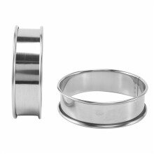 Double Rolled Tart Rings, English Muffin Rings Professional Crumpet Rings Set of 24