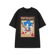 (Medium) Sonic the Hedgehog Short Sleeved T-Shirt (Mens Black)