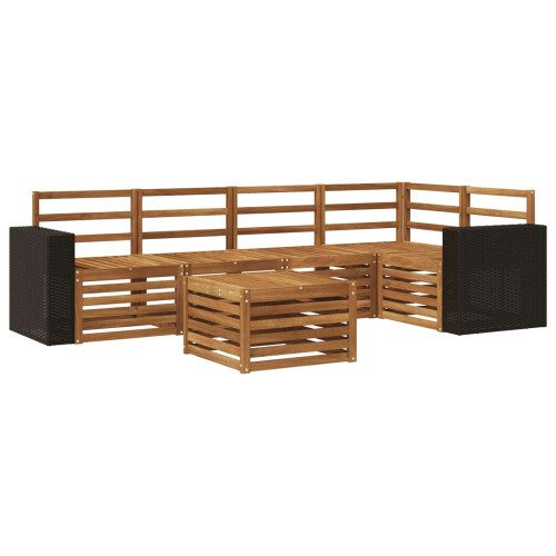 VidaXL vidaXL Outdoor-Sofagarnitur 6 stk. Natur Polyester 1