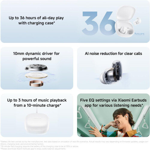 Xiaomi XIAOMI Redmi Buds 6 Play Wireless Bluetooth Headphone in-ear 10mm Large Dynamic 1
