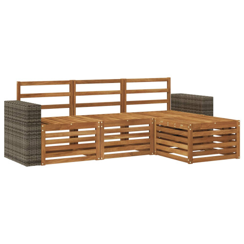 VidaXL vidaXL Outdoor-Sofagarnitur 4 stk. Natur 1