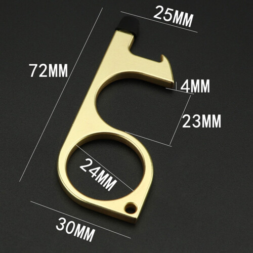 Non-Contact Keychain Silicone Press Screen Isolation Keychain Multifunctional Bottle Opener, Black 2