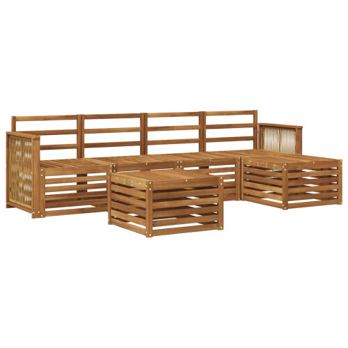 VidaXL vidaXL Outdoor-Sofagarnitur 6 stk. Natur 1
