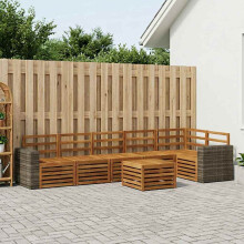 vidaXL Outdoor-Sofagarnitur 7 stk. Natur Polyester