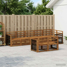 vidaXL Outdoor-Sofagarnitur 7 stk. Natur Massivholz Akazie