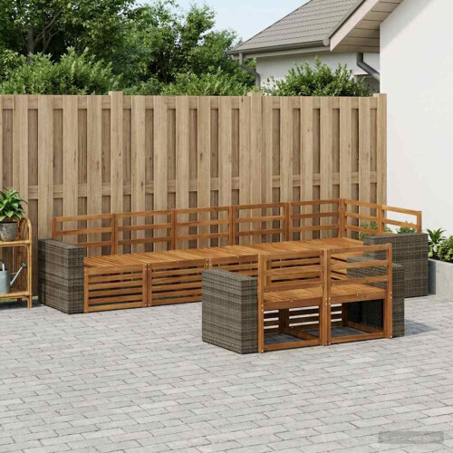 VidaXL vidaXL Outdoor-Sofagarnitur 8 stk. Natur Polyester