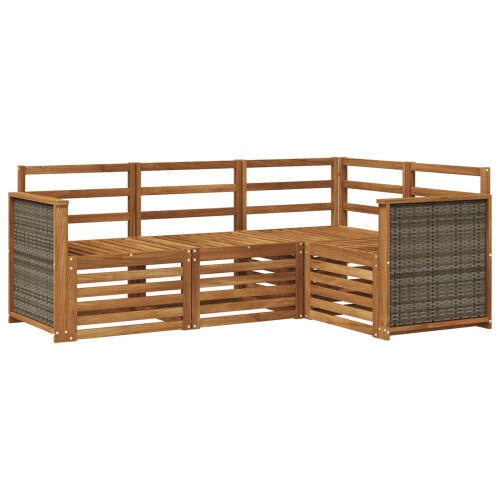 VidaXL vidaXL Outdoor-Sofagarnitur 4 stk. Natur Polyester 1
