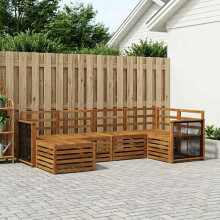 vidaXL Outdoor-Sofagarnitur 5 stk. Natur Massivholz Akazie