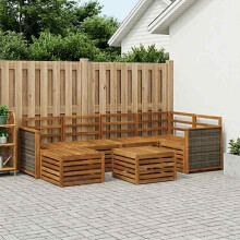 vidaXL Outdoor-Sofagarnitur 6 stk. Natur Massivholz Akazie
