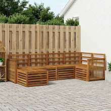 vidaXL Outdoor-Sofagarnitur 5 stk. Natur Massivholz Akazie