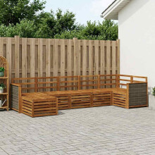 vidaXL Outdoor-Sofagarnitur 6 stk. Natur Massivholz Akazie