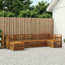 vidaXL Outdoor-Sofagarnitur 6 stk. Natur Massivholz Akazie