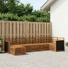 vidaXL Outdoor-Sofagarnitur 6 stk. Natur Massivholz Akazie
