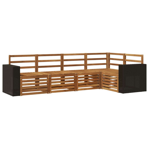 VidaXL vidaXL Outdoor-Sofagarnitur 5 stk. Natur Polyester 1