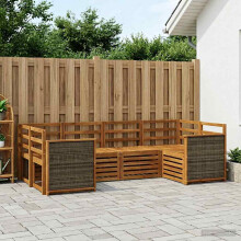 vidaXL Outdoor-Sofagarnitur 5 stk. Natur Massivholz Akazie