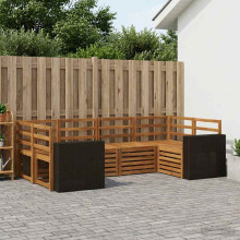 vidaXL Outdoor-Sofagarnitur 6 stk. Natur Massivholz Akazie