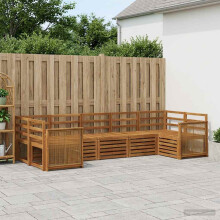 vidaXL Outdoor-Sofagarnitur 6 stk. Natur Massivholz Akazie