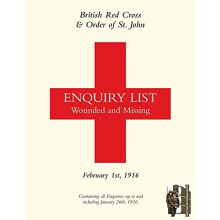 BRITISH RED CROSS AND ORDER OF ST JOHN ENQUIRY LIST FOR WOUNDED AND MI