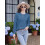 Damen Strickpullover Ajour Pullover Lässig Blau Größe S 2