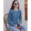Damen Strickpullover Ajour Pullover Lässig Blau Größe S 3