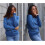 Damen Strickpullover Ajour Pullover Lässig Blau Größe S 5