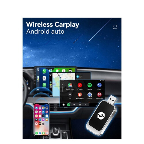 USB 2-In-1 Wireless Carplay Android Auto Adapter Wireless Car Adapter Convert Wired Android Auto to Wireless 1