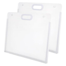 2Pcs Plastic Art Folders,Waterproof Folders with Handles Rectangular Art Storage Box for Painting Sketch Photography Art