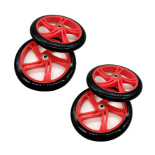 4 Pièces Roue de Scooter 200 mm Matériau PU Épaisseur de la Roue 30 mm ABEC-7 Roulement Accessoires de Scooter, Rouge