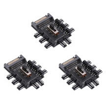 3X Multi Way Splitter Koeler Koelventilator Hub PC Computer 1 Tot 8 3Pin 12V Stopcontact PCB Adapter XXM8