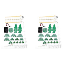 2X Kit de Bricolage LED pour Arbre de Noël Stéréo 3D Kit de Circuit Flash LED Rouge/Vert/Jaune pour L'Apprentissage de la Pratique de la Soudure