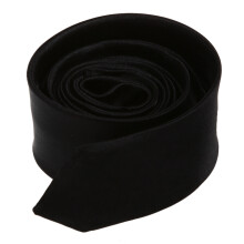 2X Des Cravates de 3,81 en Polyester Noir Brillant Ultra-Etroite de Largeur 145cm