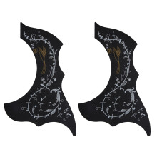 2X Pickguard-Acoustic-Acoustic Pickguard pour Guitare, Auto-Adhésif, Noir