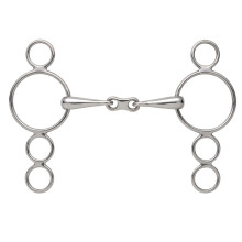 (5in, Silver) Shires French Link Horse 3 Ring Gag Bit