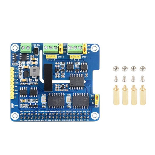 Per Raspberry Pi 2CH Isolato CAN Expansion HAT MCP2515 7-36V per Raspberry Pi Series/Jetson 1