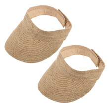 2X Dames Anti-Uv Roll Sun Visor Chapeau Femmes Paille Raffia Sun Visor Chapeaux